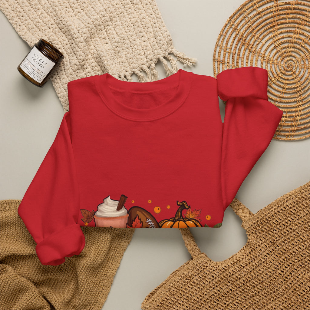 Fall Crewneck Sweatshirt - "Tis The Season" Pumpkin & Latte Autumn Design