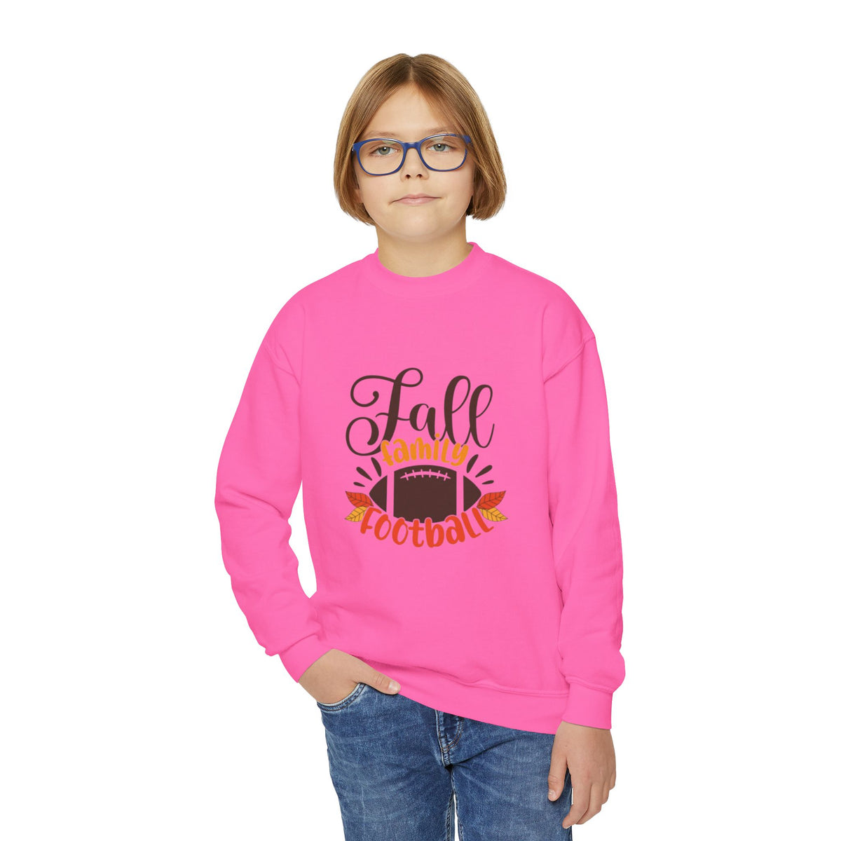 Youth Fall Family Football Crewneck Sweatshirt