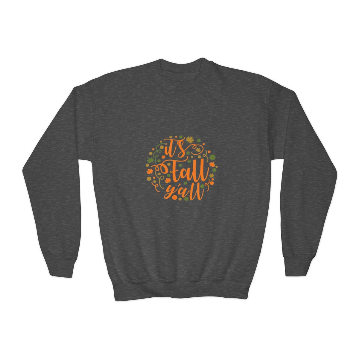 Youth Crewneck Sweatshirt — "It's Fall Y'all" Autumn Kids Pullover