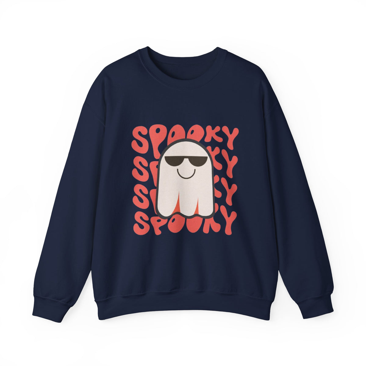 Ghost Graphic Sweatshirt — "Spooky" Retro Cute Halloween Crewneck