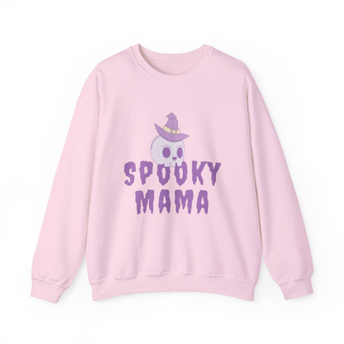 Spooky Mama Sweatshirt – Cute Purple Skull Witch Halloween Crewneck