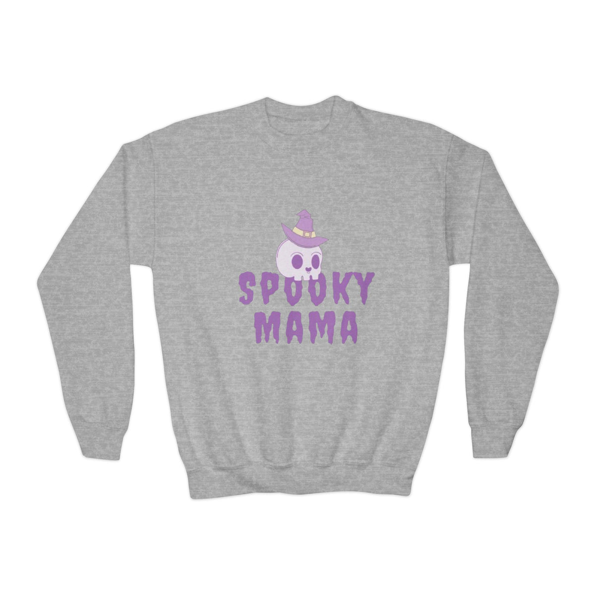 Youth Sweatshirt — "Spooky Mama" Ghost Halloween Crewneck
