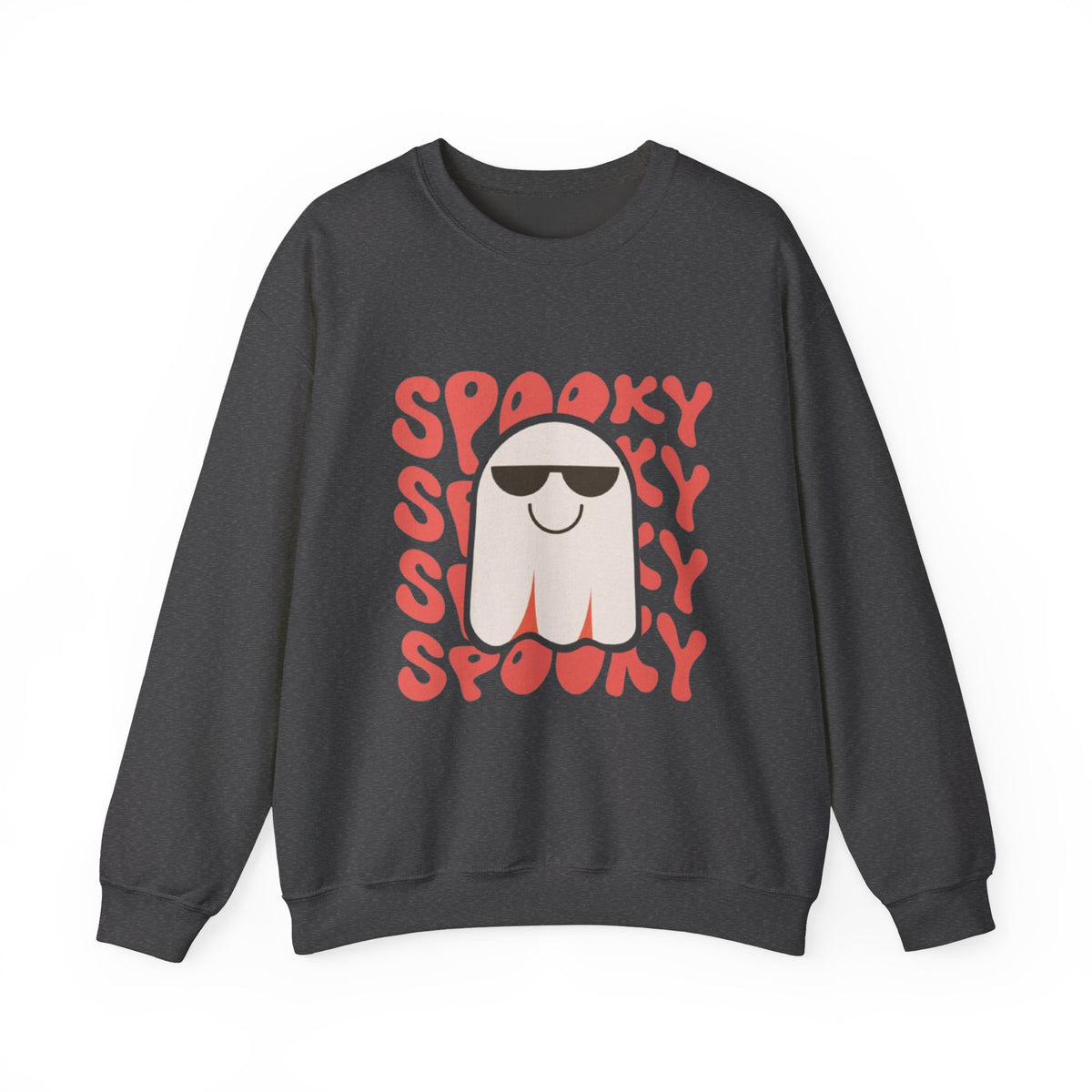 Ghost Graphic Sweatshirt — "Spooky" Retro Cute Halloween Crewneck