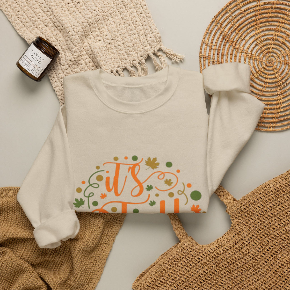 Fall Y'all Crewneck Sweatshirt — Cozy Autumn Sweater with 'It's Fall Y'all' Design
