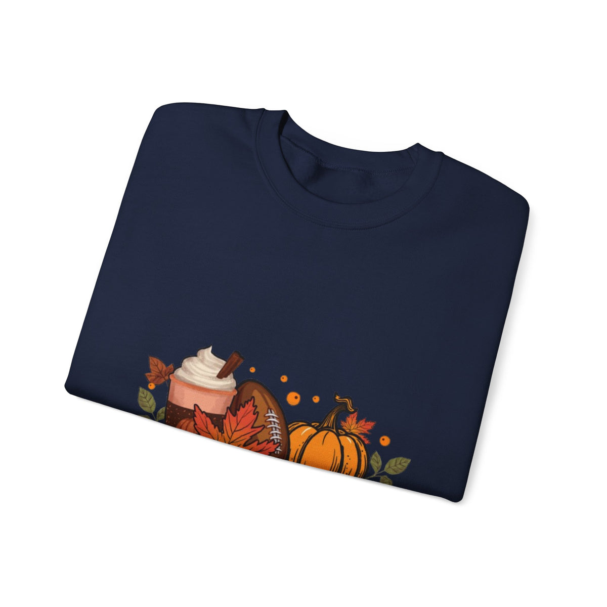 Fall Crewneck Sweatshirt - "Tis The Season" Pumpkin & Latte Autumn Design