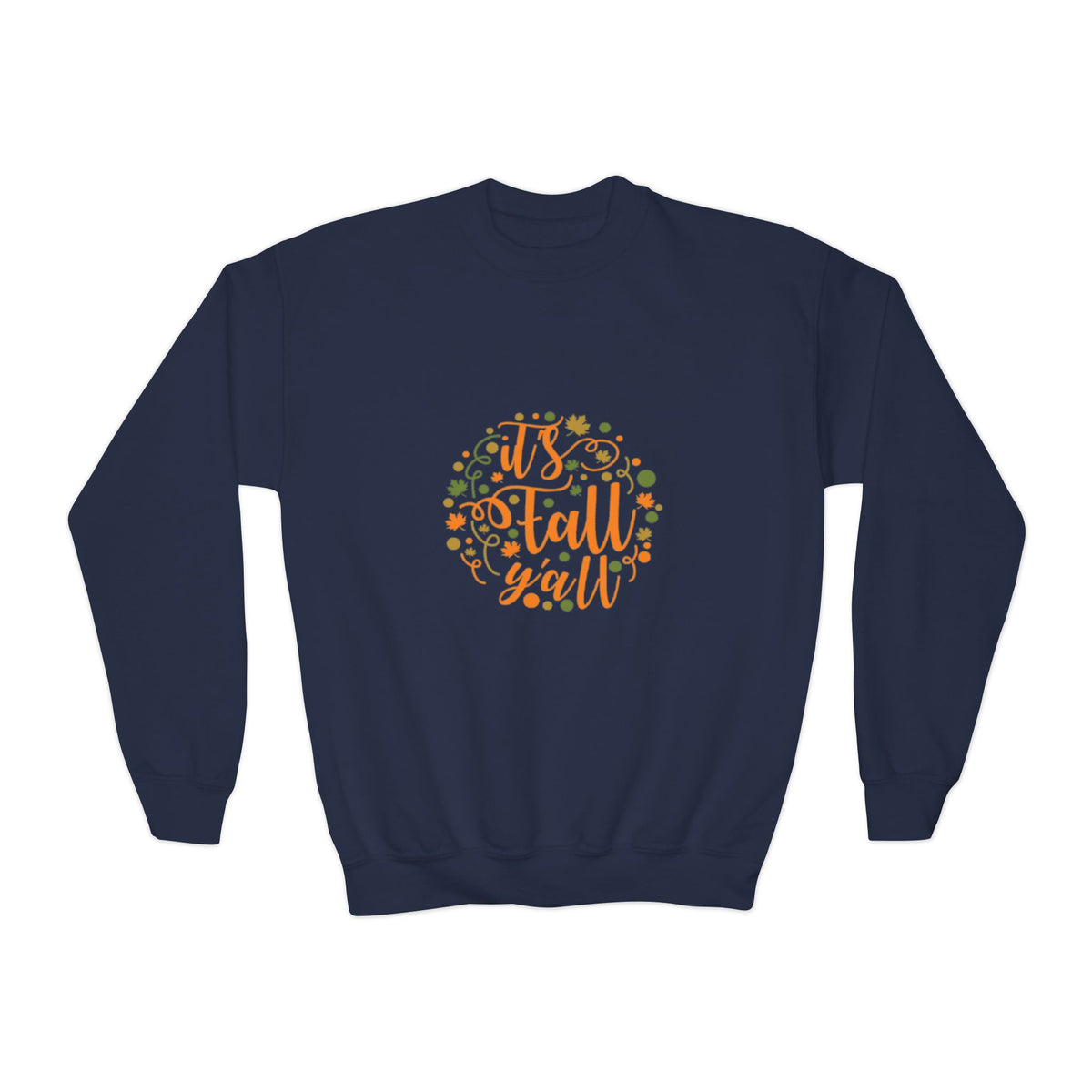 Youth Crewneck Sweatshirt — "It's Fall Y'all" Autumn Kids Pullover