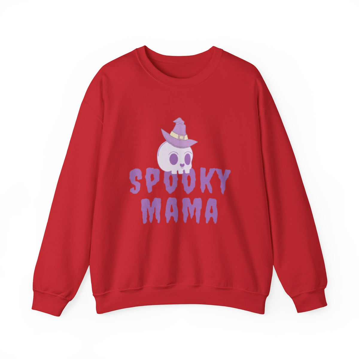 Spooky Mama Sweatshirt – Cute Purple Skull Witch Halloween Crewneck