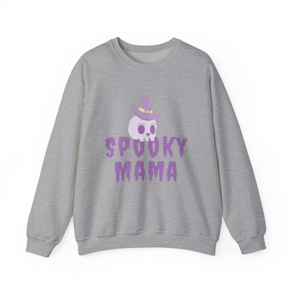 Spooky Mama Sweatshirt – Cute Purple Skull Witch Halloween Crewneck