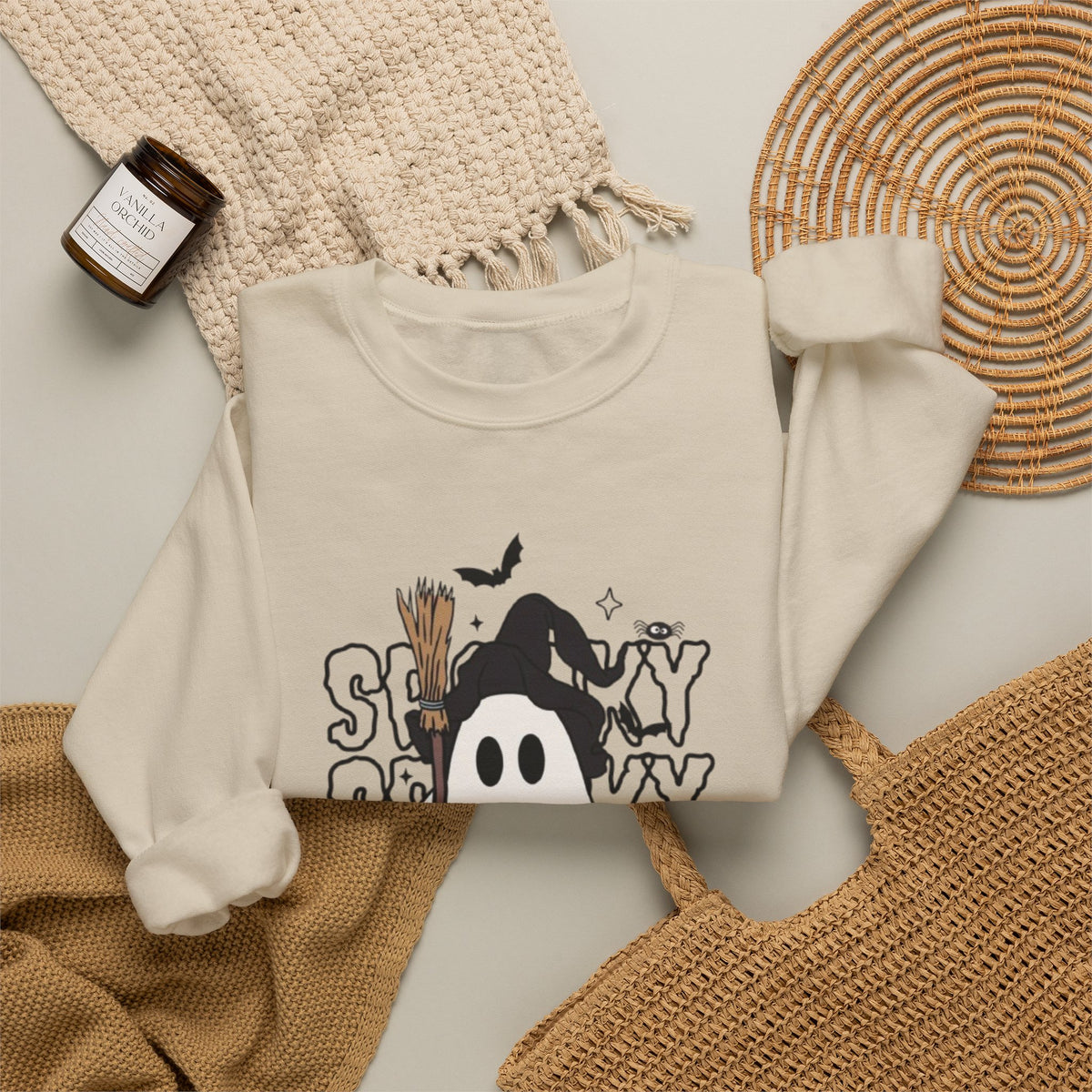 Spooky Ghost Halloween Crewneck Sweatshirt