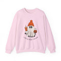 Spooky-Tacular Ghost Sweatshirt — Cute Halloween Ghost with Pumpkin & Coffee