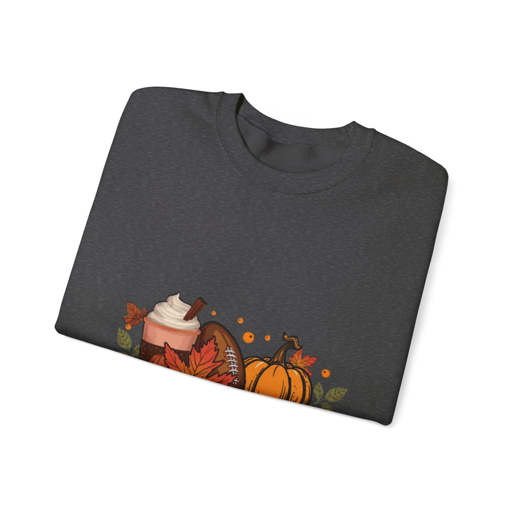 Fall Crewneck Sweatshirt - "Tis The Season" Pumpkin & Latte Autumn Design