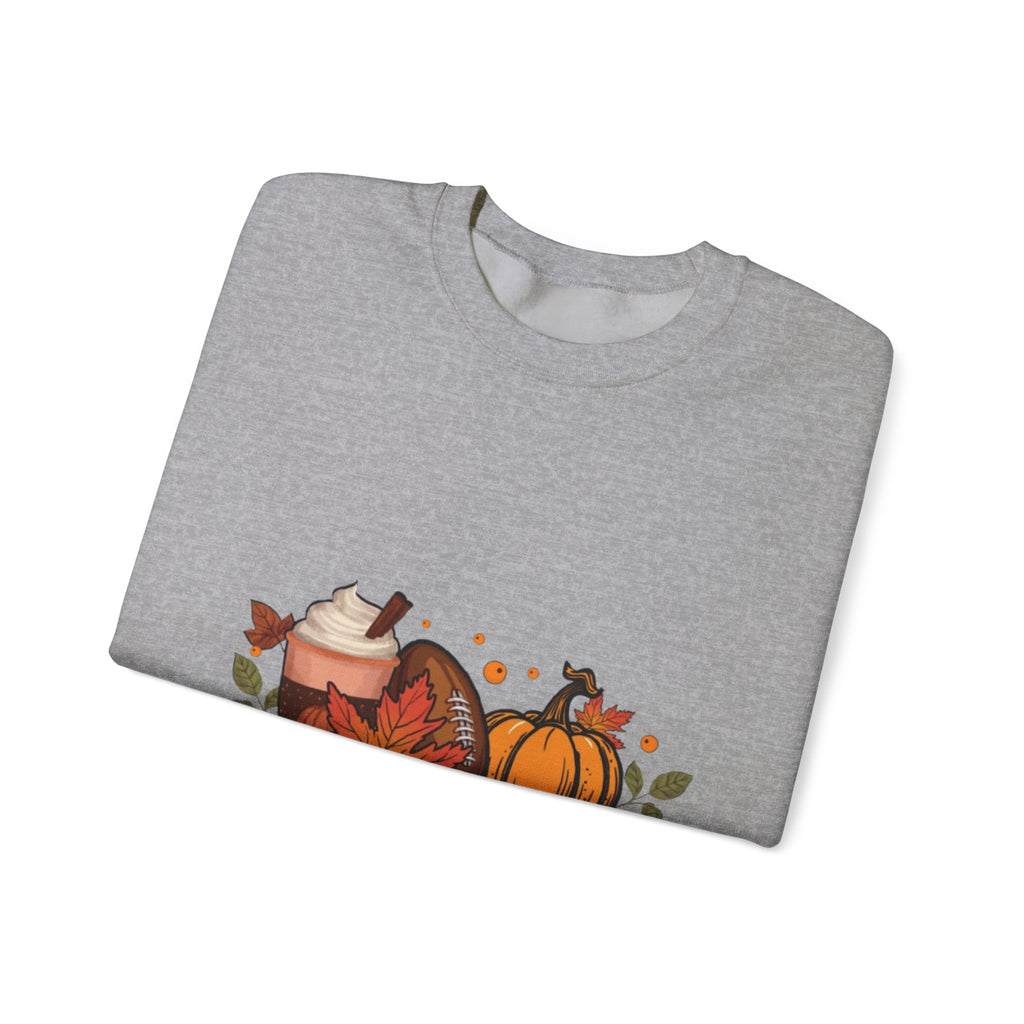 Fall Crewneck Sweatshirt - "Tis The Season" Pumpkin & Latte Autumn Design