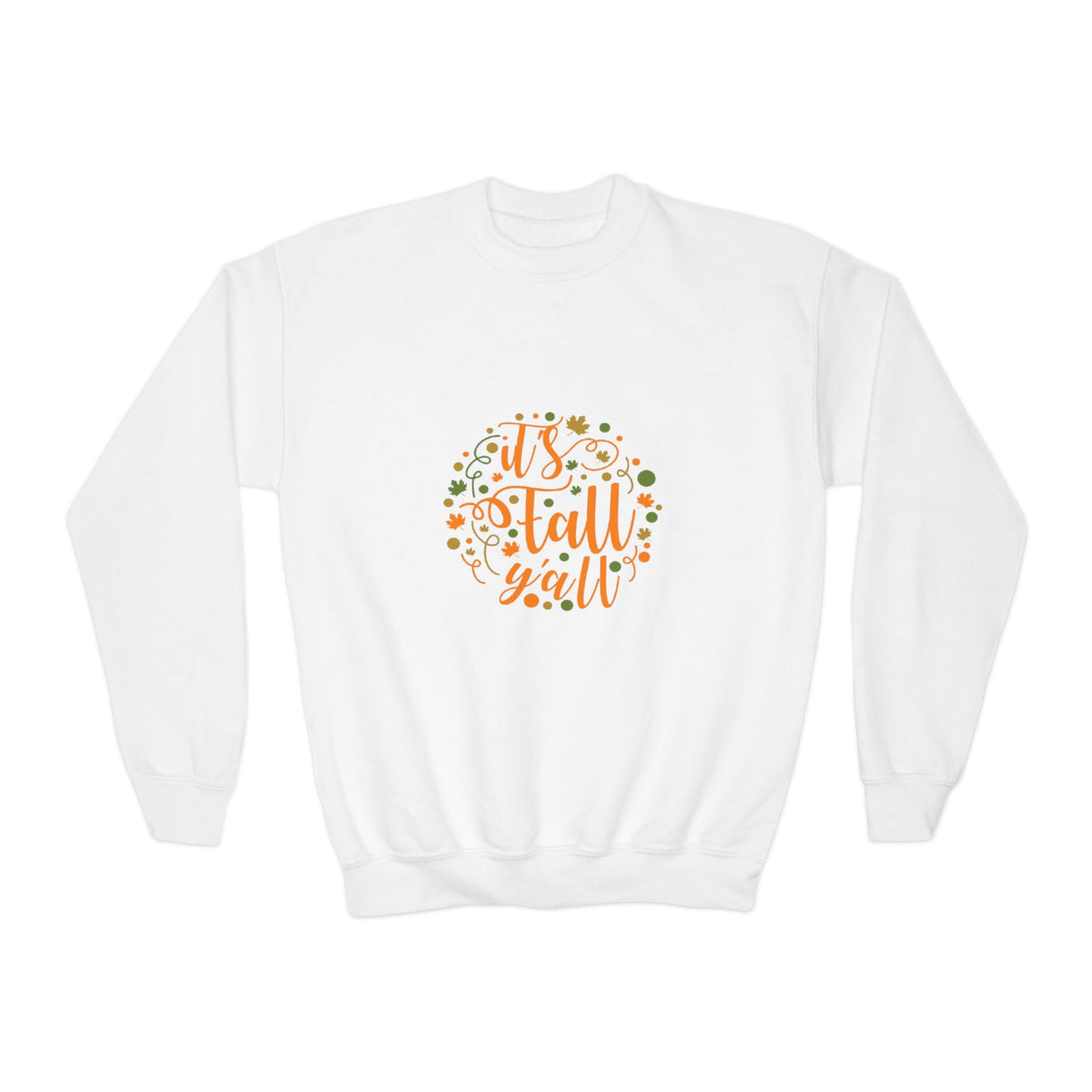 Youth Crewneck Sweatshirt — "It's Fall Y'all" Autumn Kids Pullover