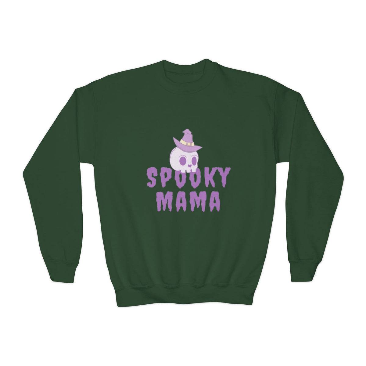 Youth Sweatshirt — "Spooky Mama" Ghost Halloween Crewneck