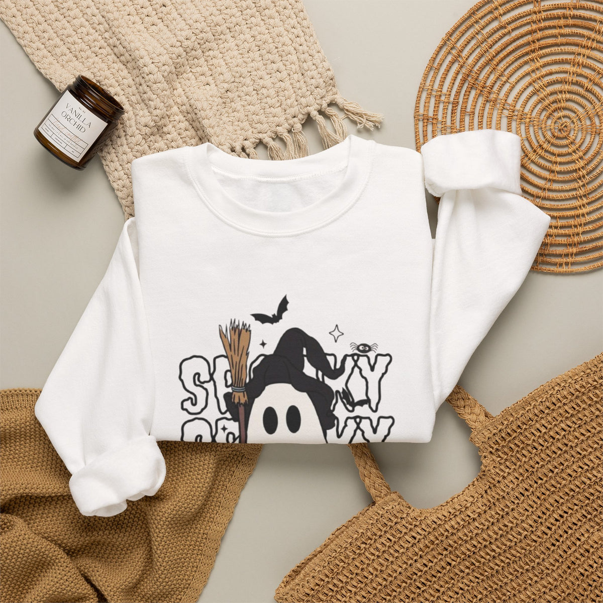 Spooky Ghost Halloween Crewneck Sweatshirt