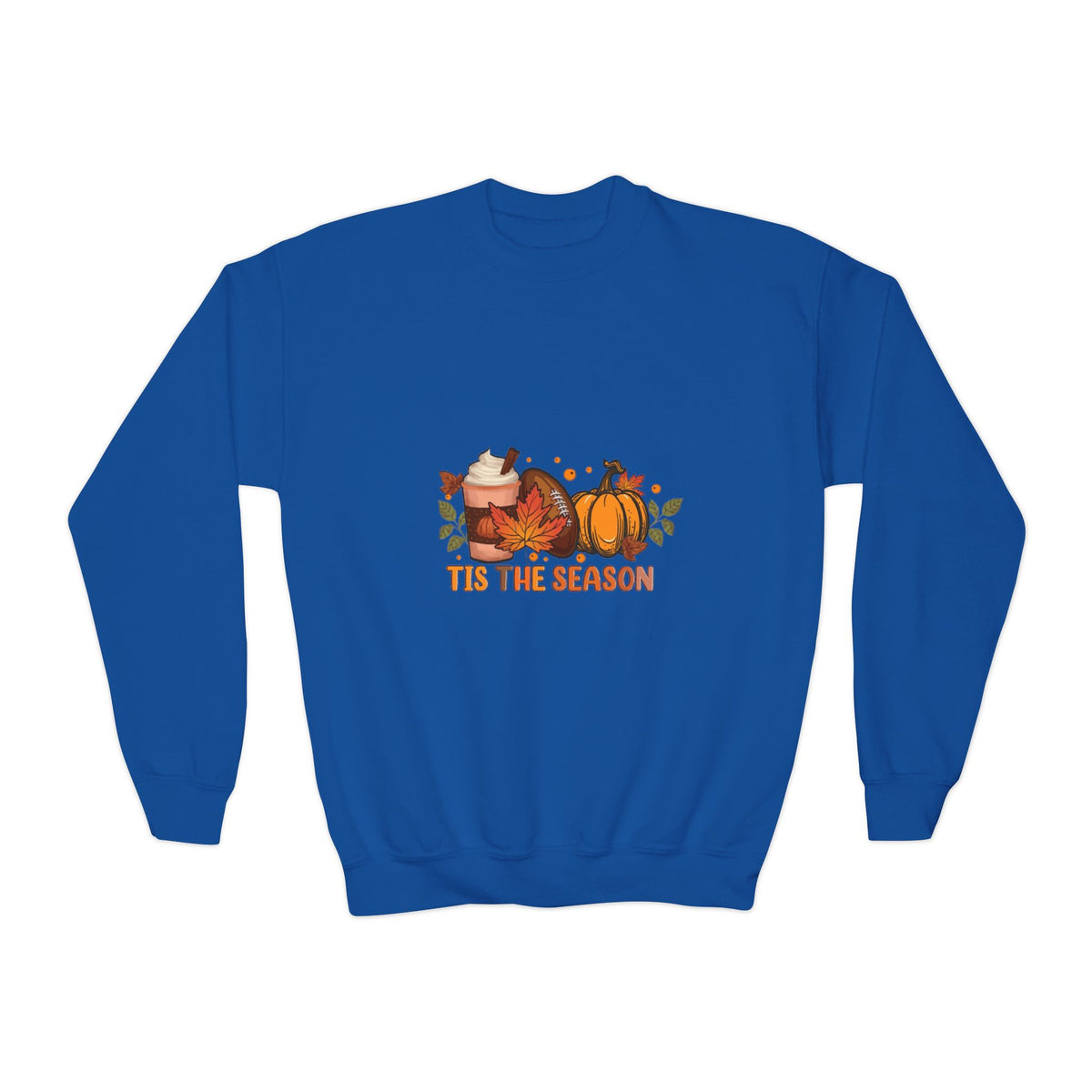 Youth Crewneck Sweatshirt — "Tis the Season" Pumpkin Fall Graphic