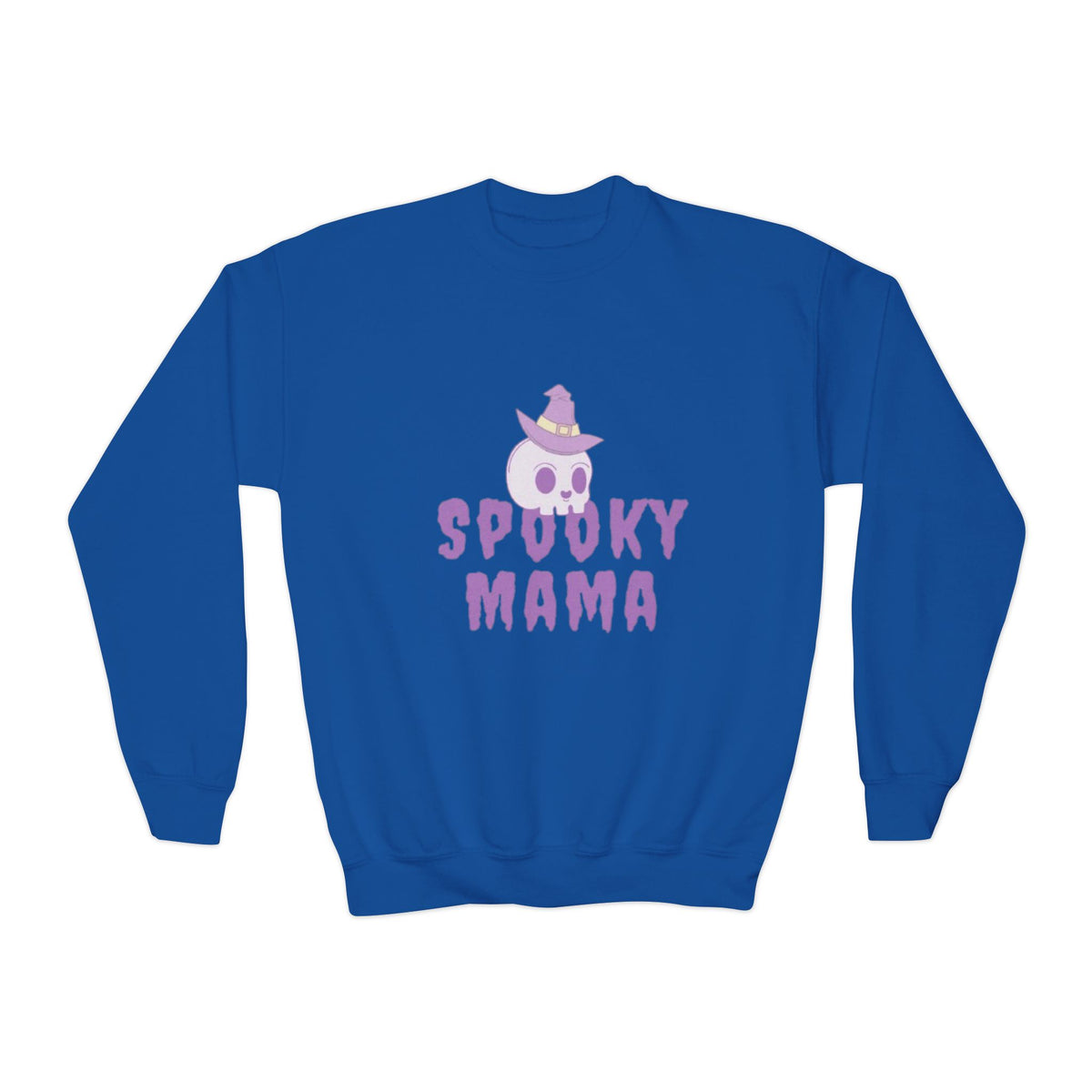 Youth Sweatshirt — "Spooky Mama" Ghost Halloween Crewneck