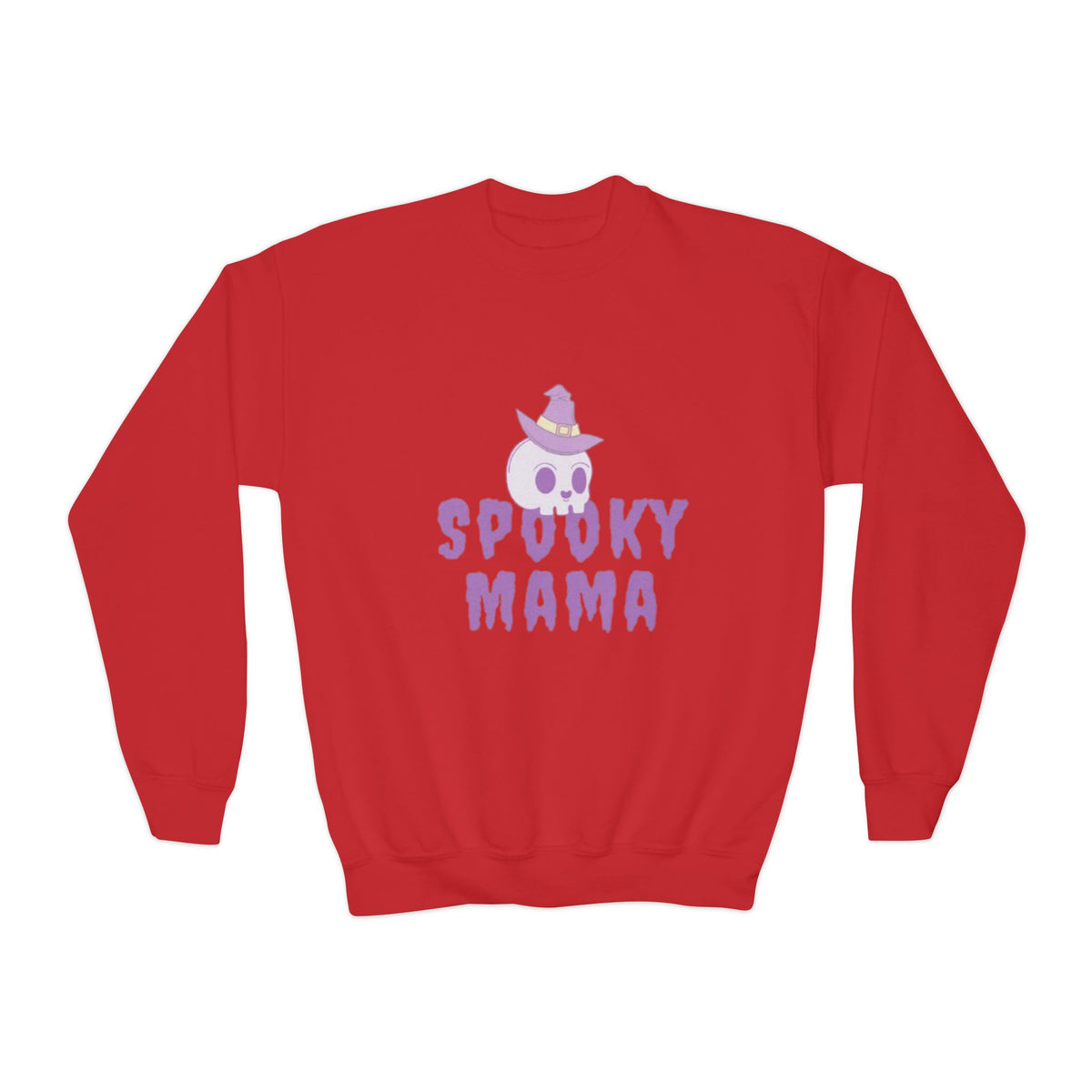 Youth Sweatshirt — "Spooky Mama" Ghost Halloween Crewneck