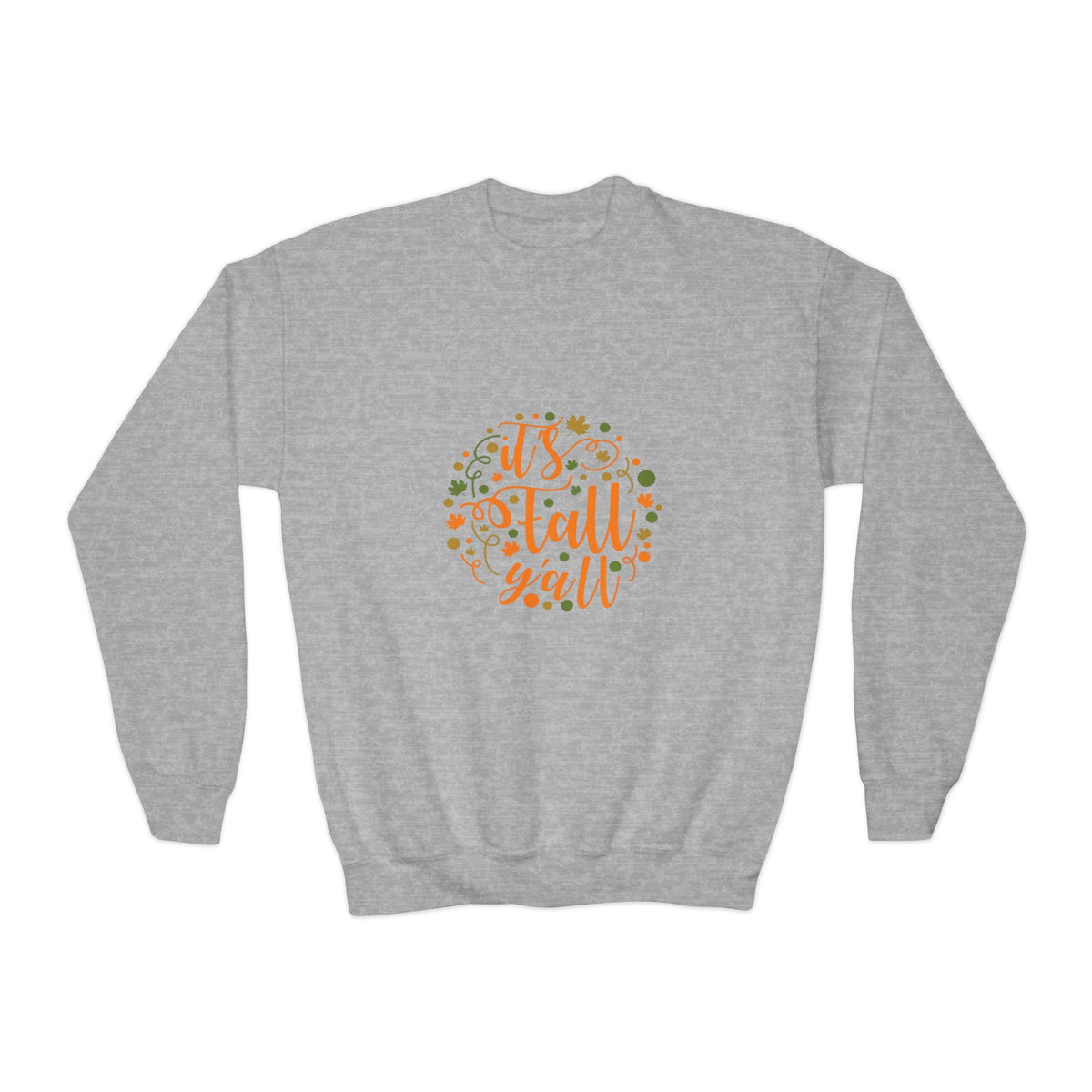 Youth Crewneck Sweatshirt — "It's Fall Y'all" Autumn Kids Pullover