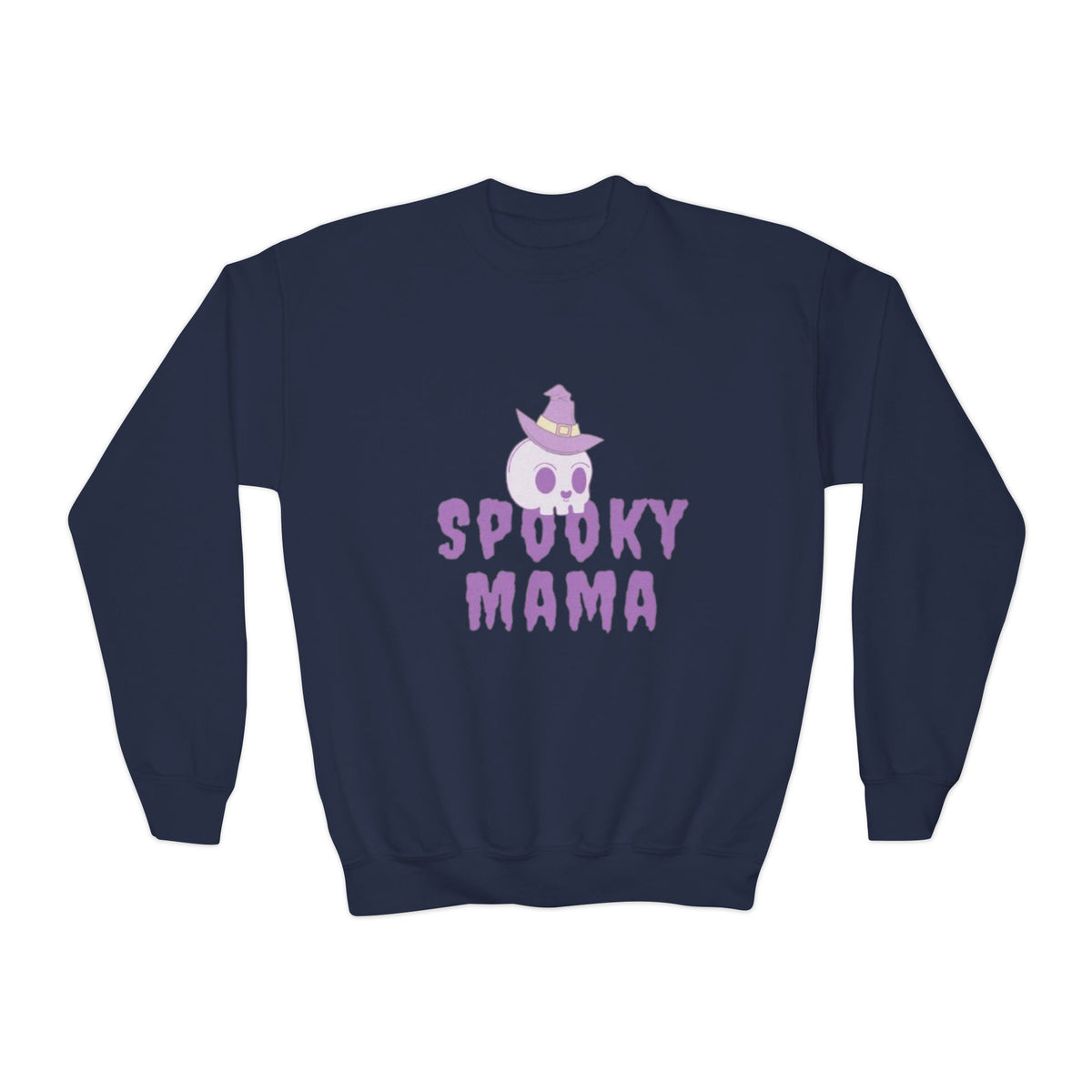 Youth Sweatshirt — "Spooky Mama" Ghost Halloween Crewneck