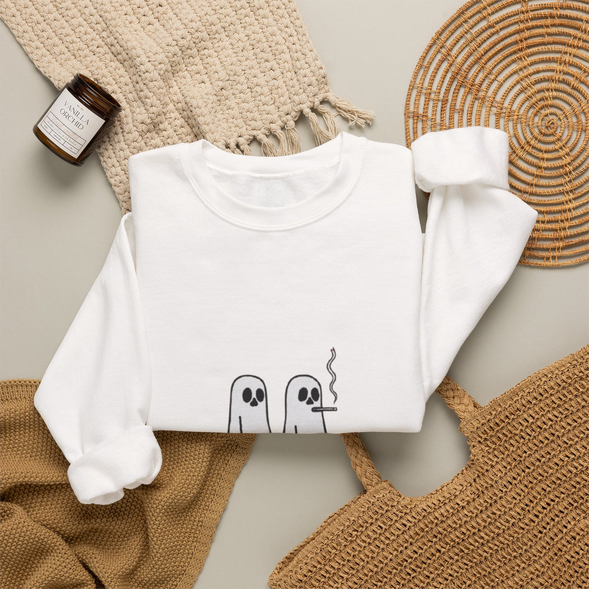 Ghosts on a Tombstone "Resting in Peace" Sweatshirt