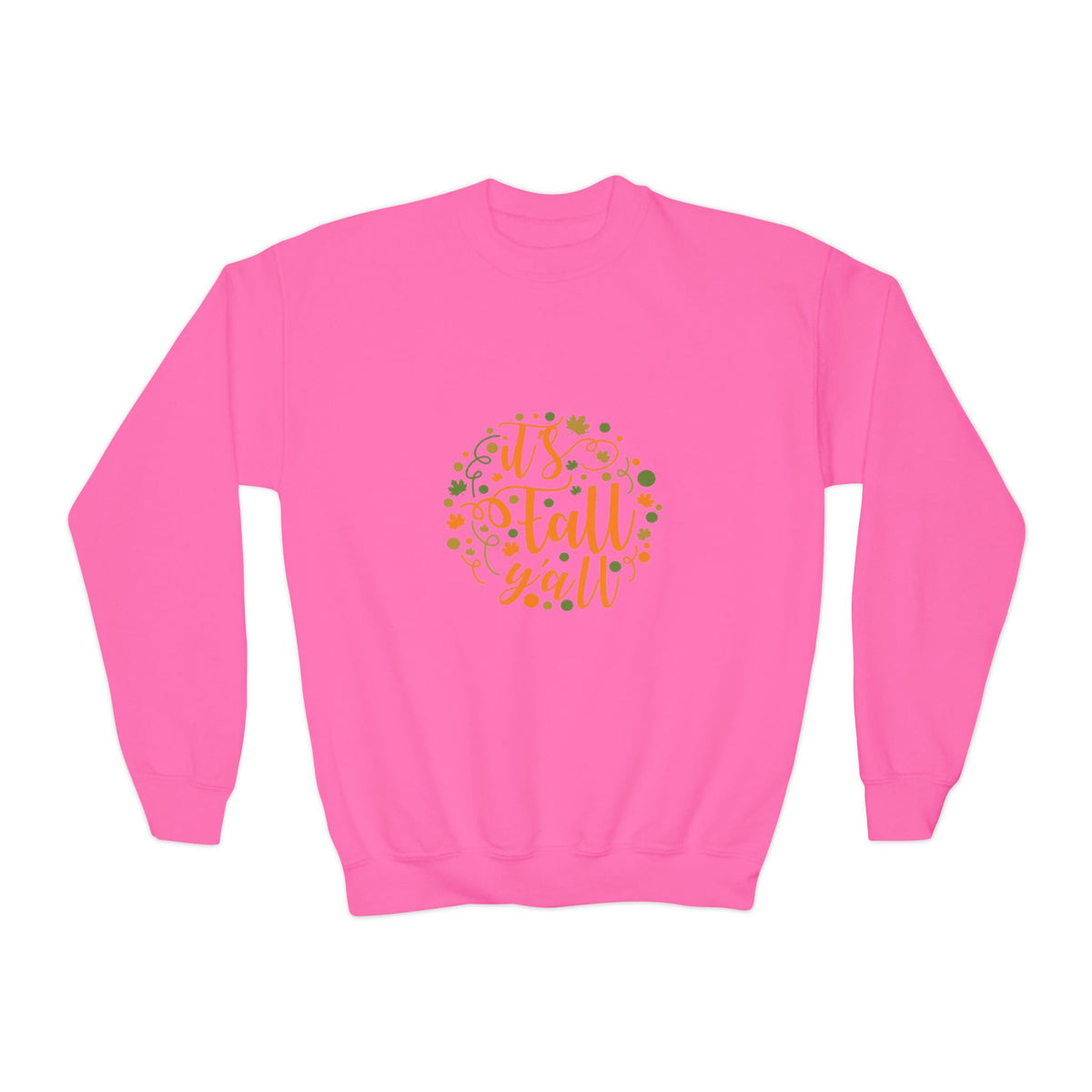 Youth Crewneck Sweatshirt — "It's Fall Y'all" Autumn Kids Pullover
