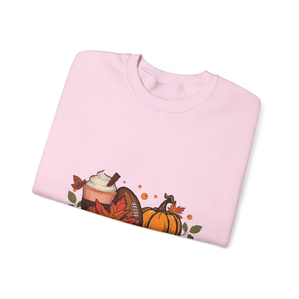 Fall Crewneck Sweatshirt - "Tis The Season" Pumpkin & Latte Autumn Design