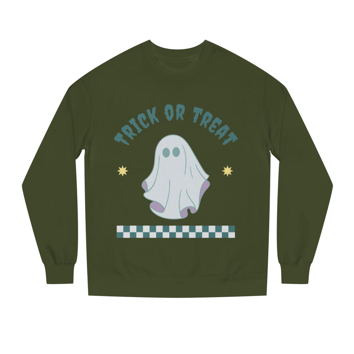 Halloween Ghost Sweatshirt — "Happy Halloween" Trick or Treat Crewneck