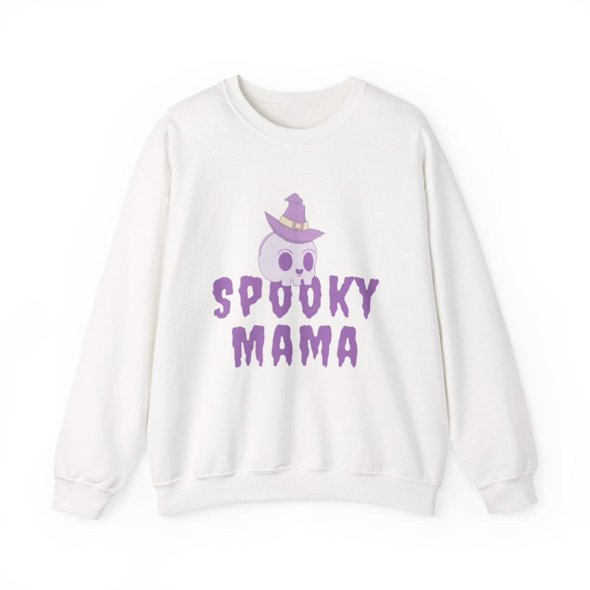 Spooky Mama Sweatshirt – Cute Purple Skull Witch Halloween Crewneck