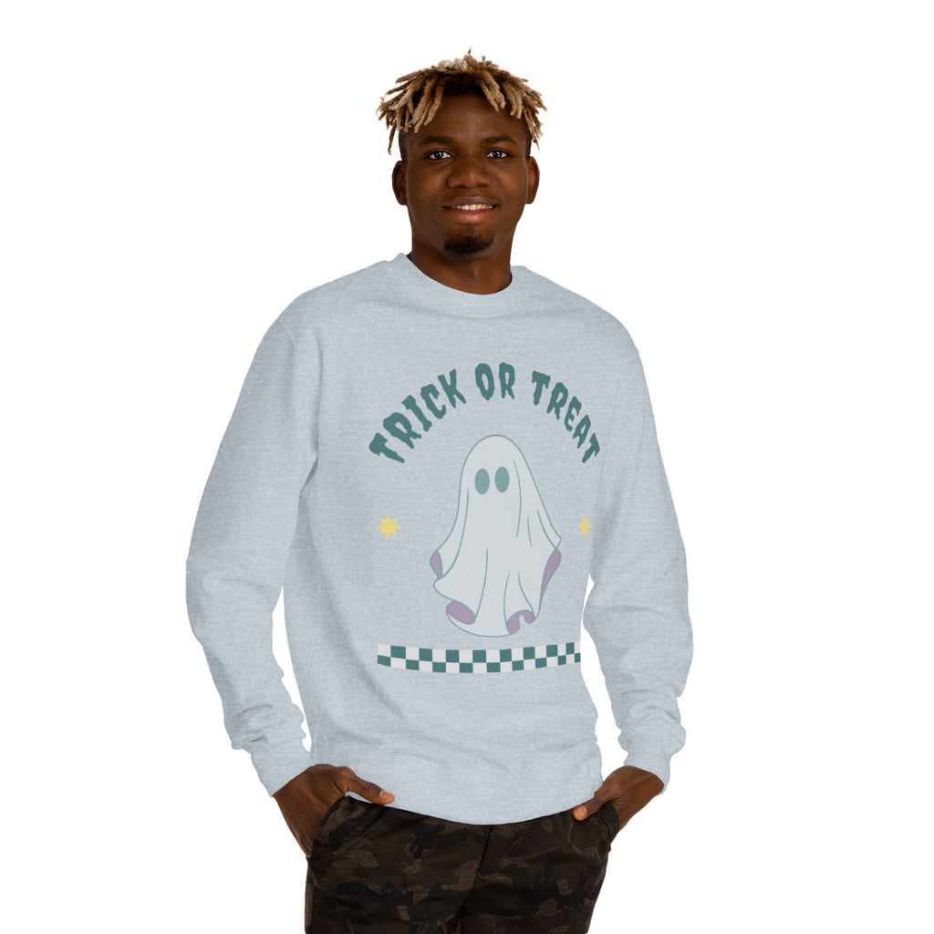 Halloween Ghost Sweatshirt — "Happy Halloween" Trick or Treat Crewneck