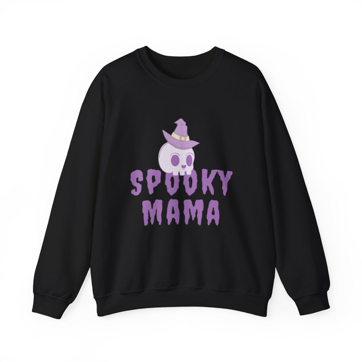 Spooky Mama Sweatshirt – Cute Purple Skull Witch Halloween Crewneck