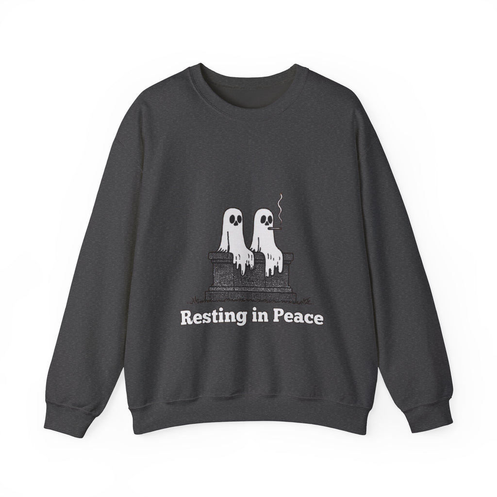 Ghosts on a Tombstone "Resting in Peace" Sweatshirt