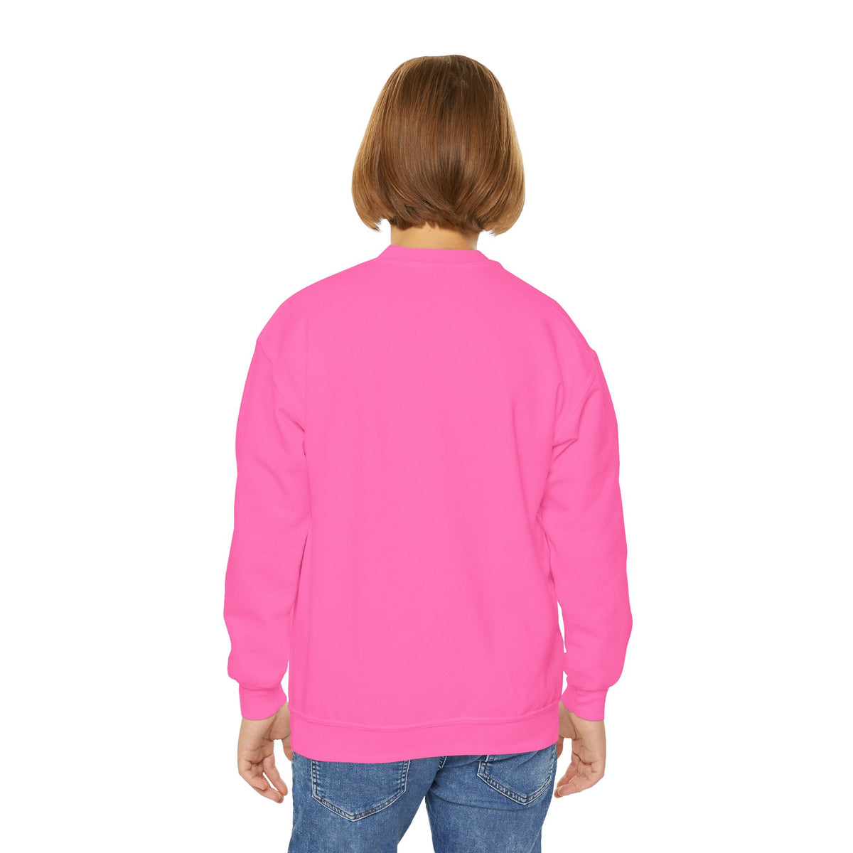 Youth Sweatshirt — Cute Ghost with Pumpkin & Pumpkin Spice ("I Am So Spook-Tacular")