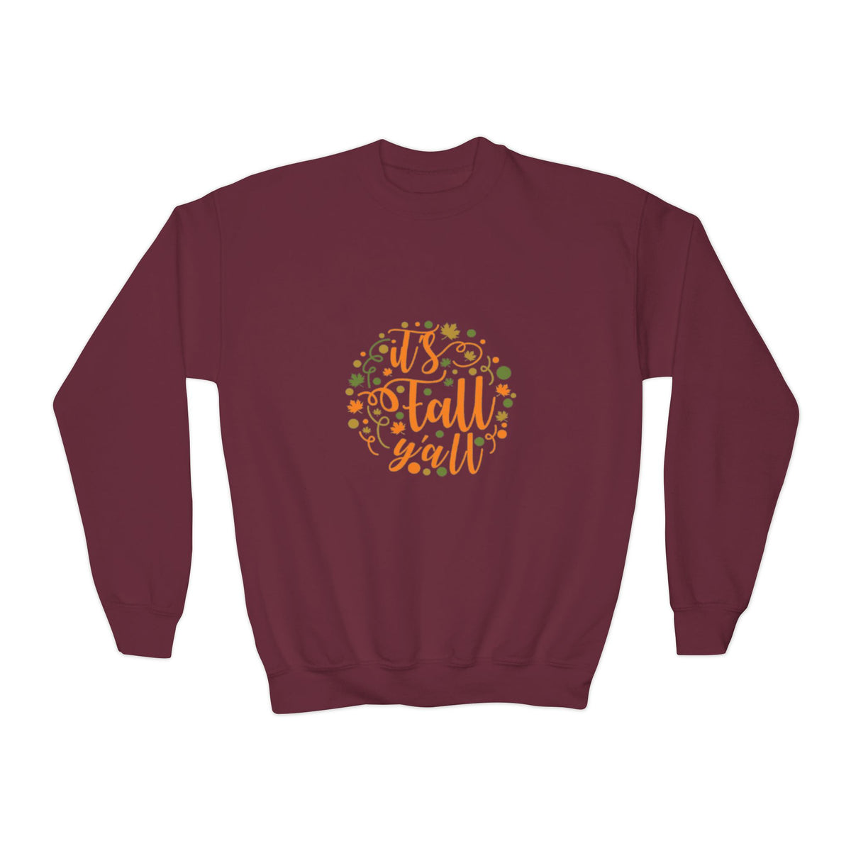 Youth Crewneck Sweatshirt — "It's Fall Y'all" Autumn Kids Pullover