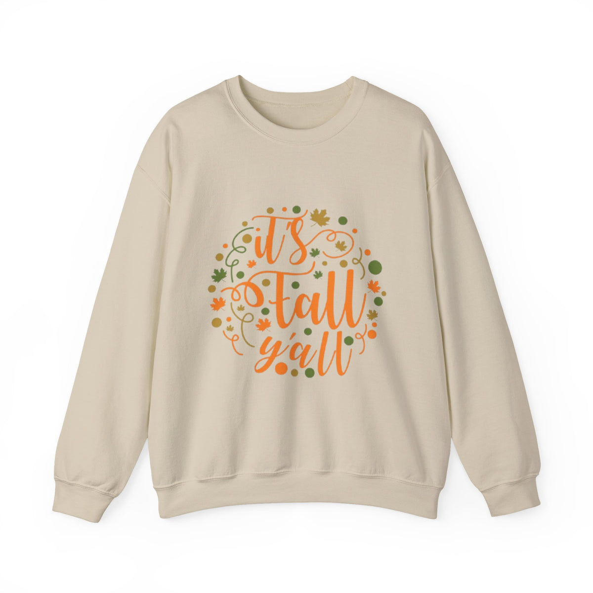 Fall Y'all Crewneck Sweatshirt — Cozy Autumn Sweater with 'It's Fall Y'all' Design