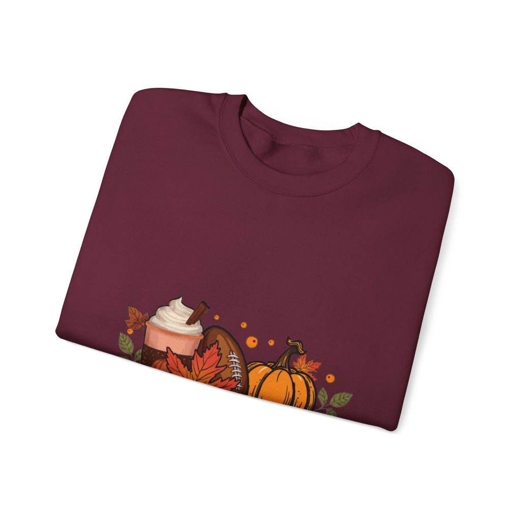 Fall Crewneck Sweatshirt - "Tis The Season" Pumpkin & Latte Autumn Design