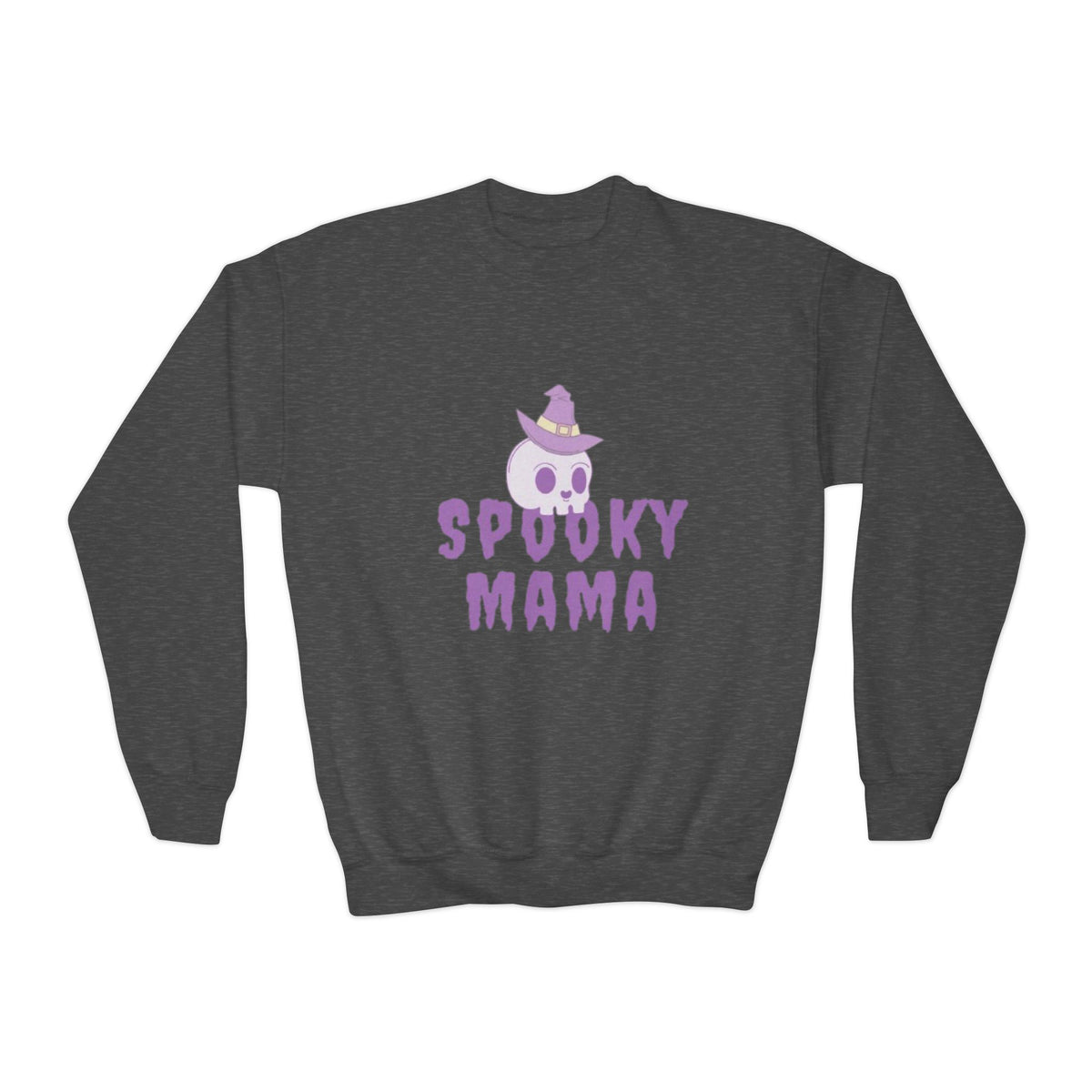 Youth Sweatshirt — "Spooky Mama" Ghost Halloween Crewneck