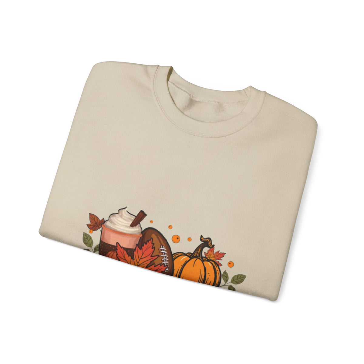 Fall Crewneck Sweatshirt - "Tis The Season" Pumpkin & Latte Autumn Design