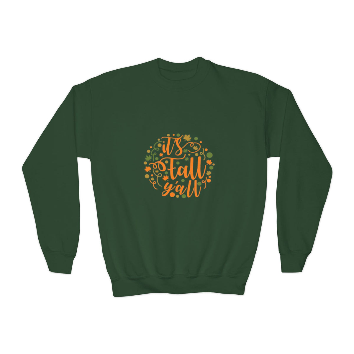 Youth Crewneck Sweatshirt — "It's Fall Y'all" Autumn Kids Pullover