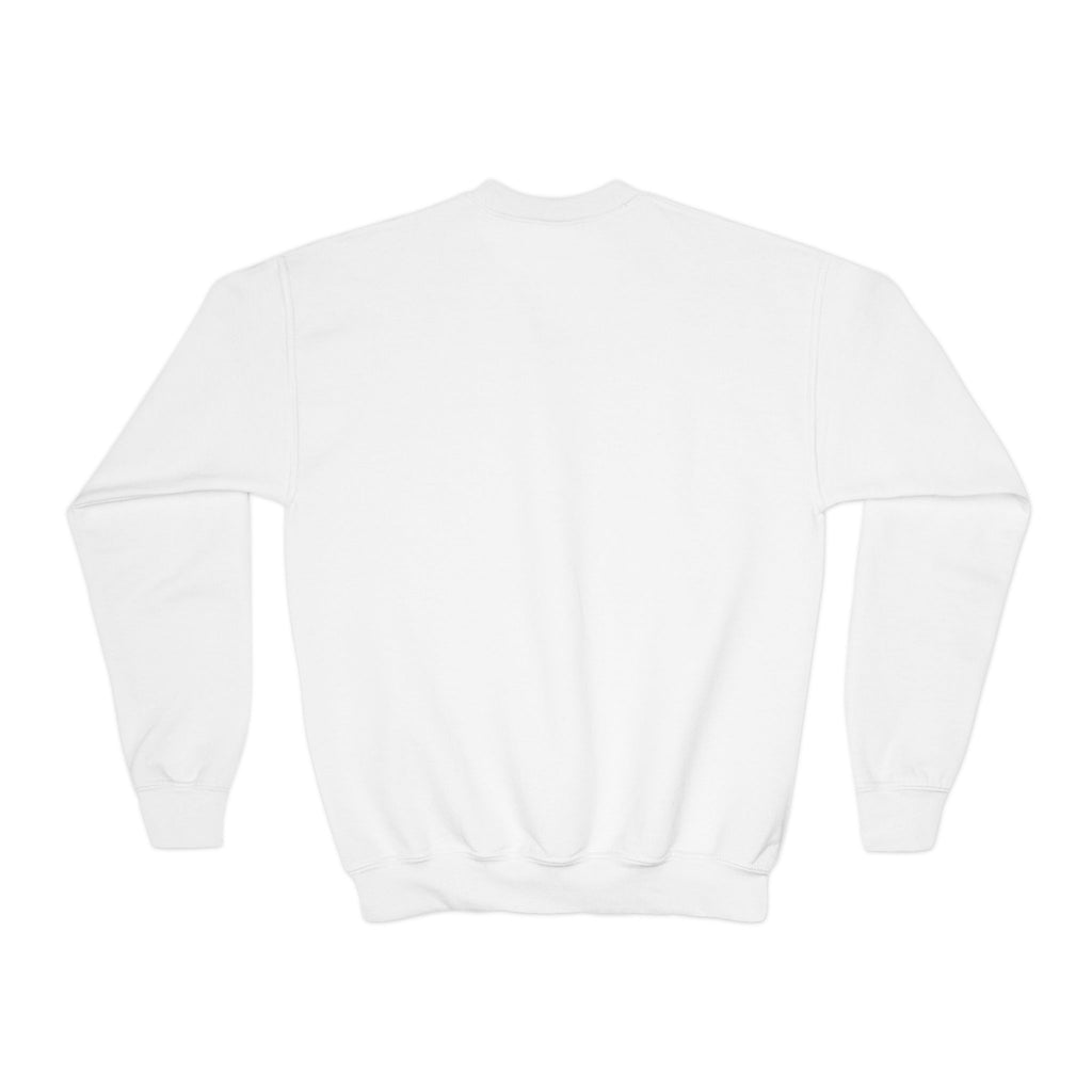 Youth Sweatshirt — Cute Ghost with Pumpkin & Pumpkin Spice ("I Am So Spook-Tacular")