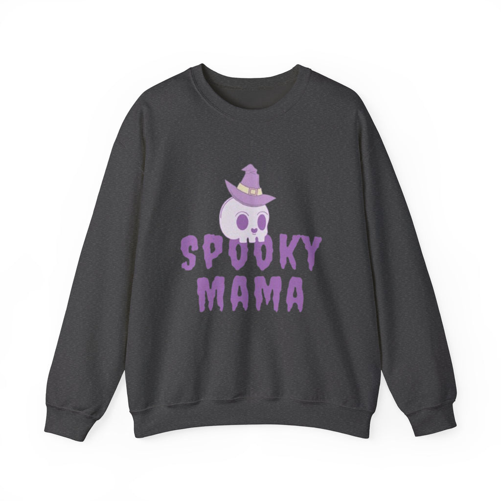 Spooky Mama Sweatshirt – Cute Purple Skull Witch Halloween Crewneck