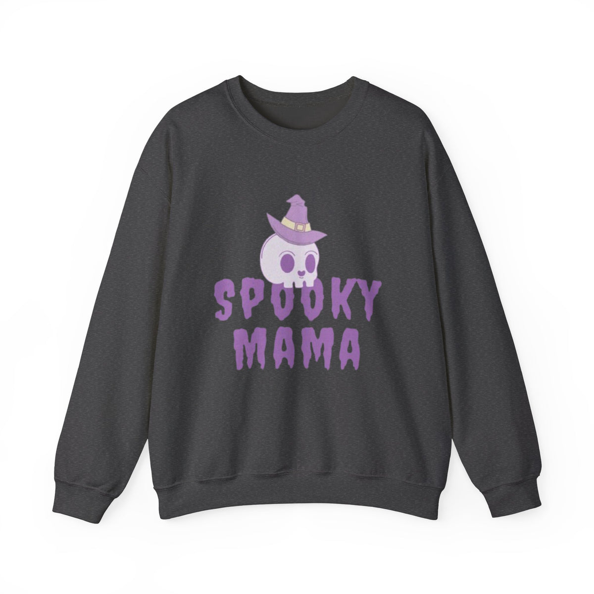 Spooky Mama Sweatshirt – Cute Purple Skull Witch Halloween Crewneck