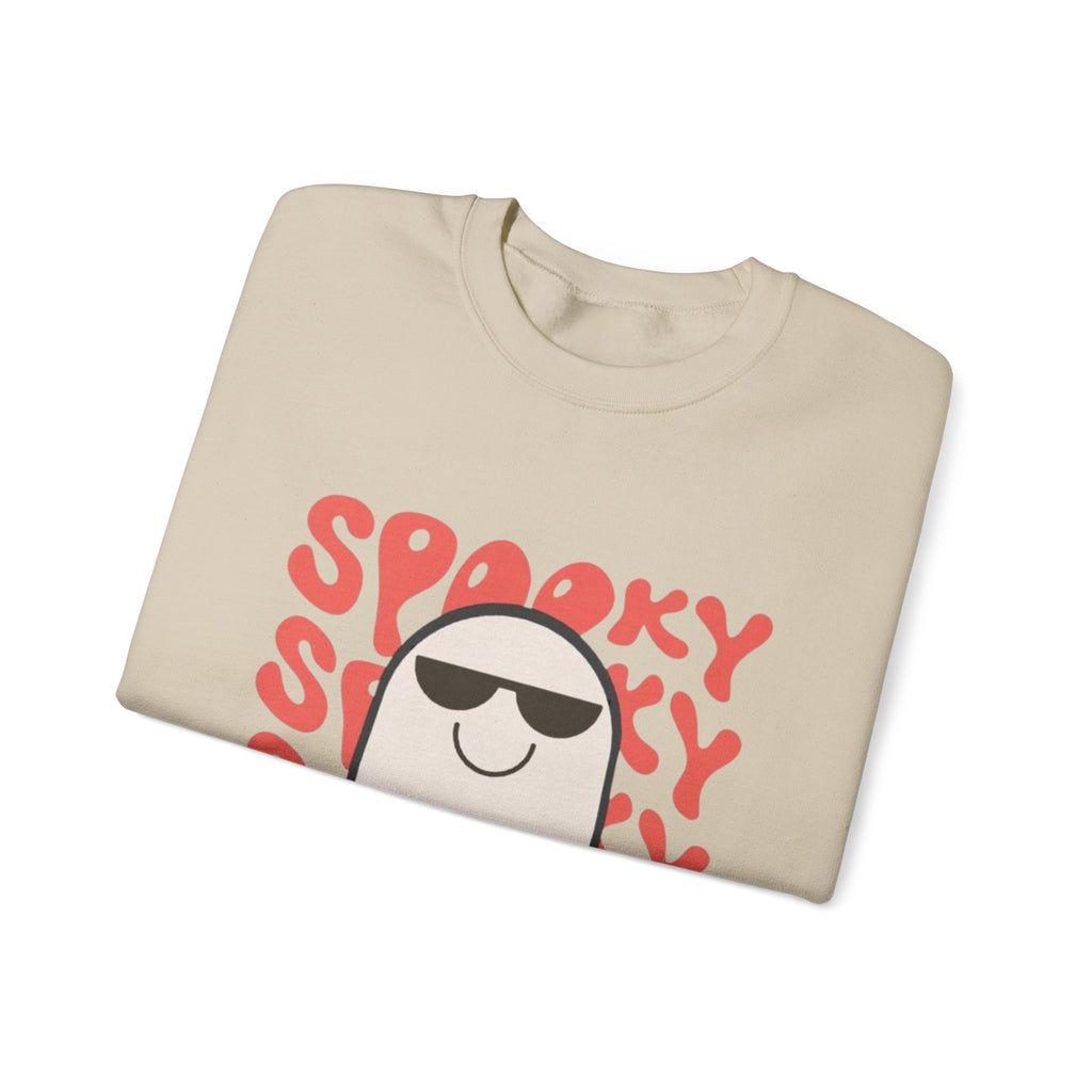 Ghost Graphic Sweatshirt — "Spooky" Retro Cute Halloween Crewneck