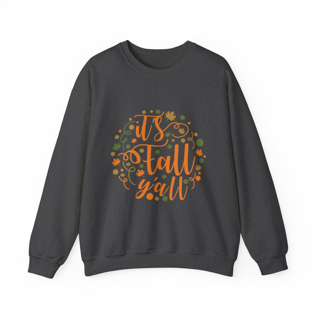 Fall Y'all Crewneck Sweatshirt — Cozy Autumn Sweater with 'It's Fall Y'all' Design