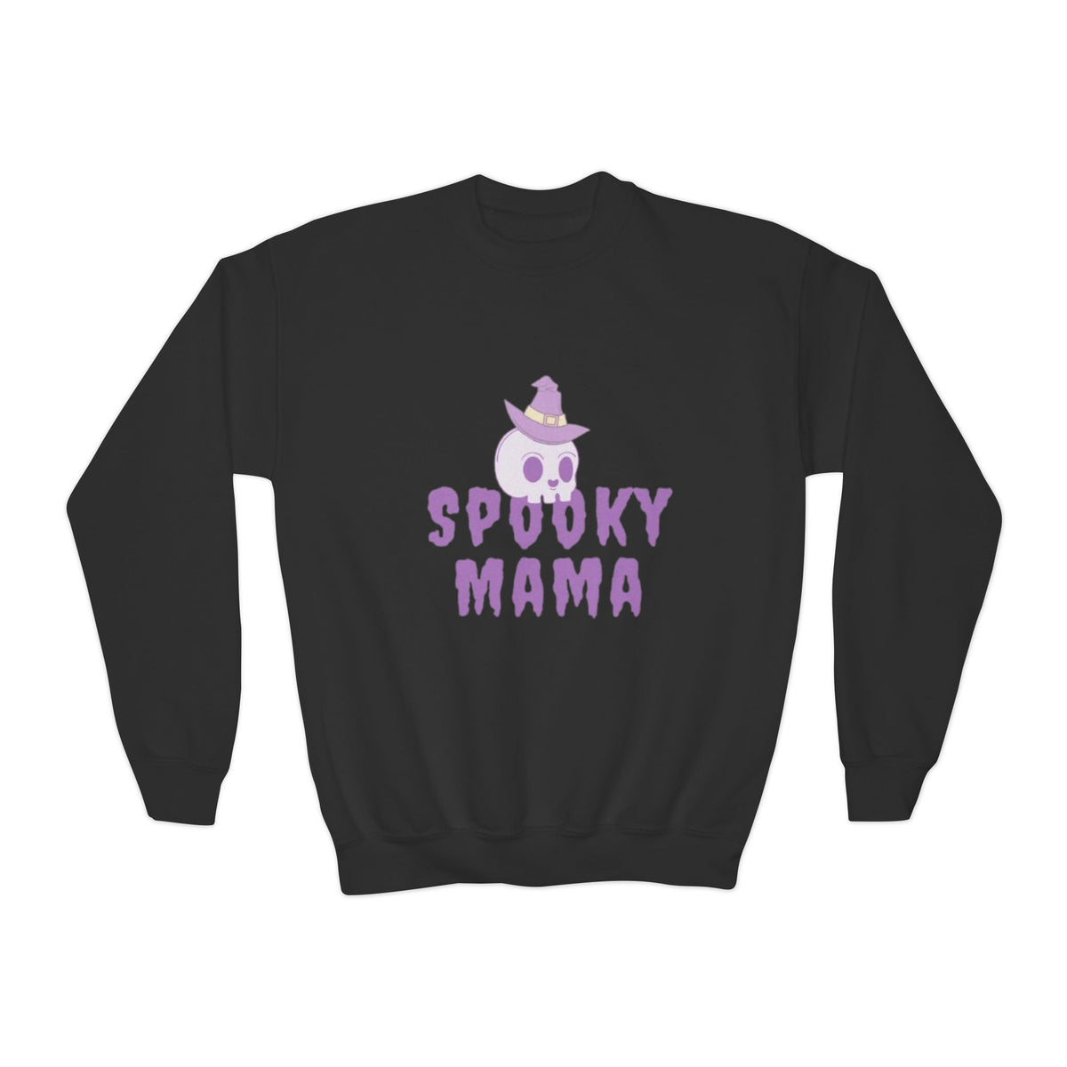 Youth Sweatshirt — "Spooky Mama" Ghost Halloween Crewneck