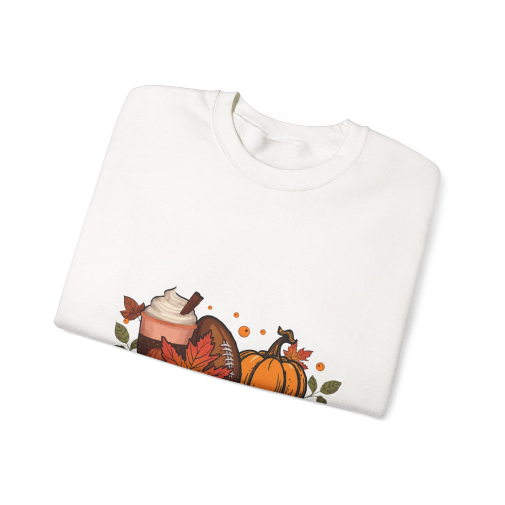 Fall Crewneck Sweatshirt - "Tis The Season" Pumpkin & Latte Autumn Design