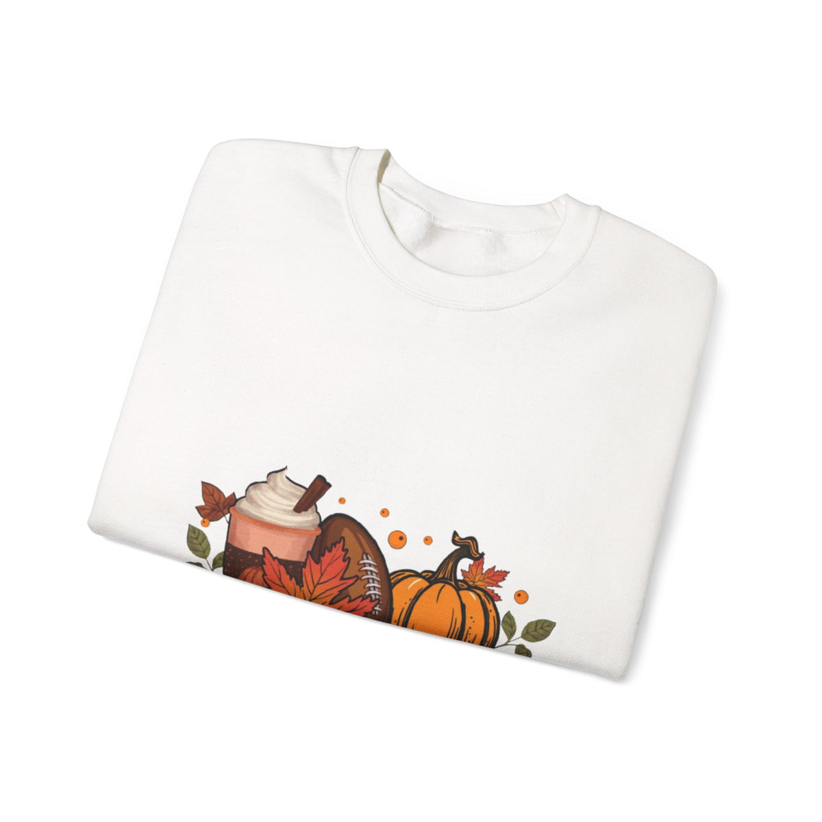 Fall Crewneck Sweatshirt - "Tis The Season" Pumpkin & Latte Autumn Design