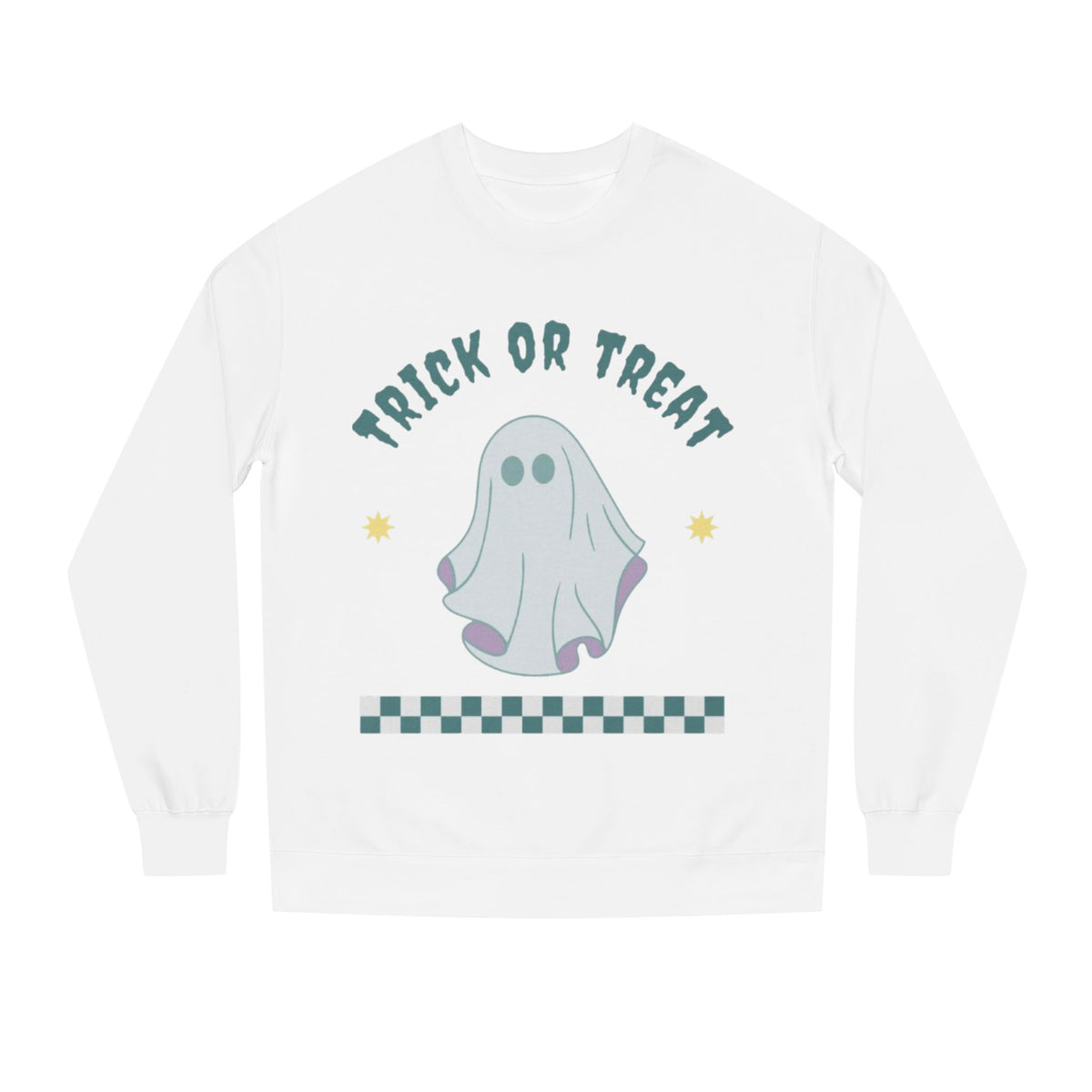 Halloween Ghost Sweatshirt — "Happy Halloween" Trick or Treat Crewneck