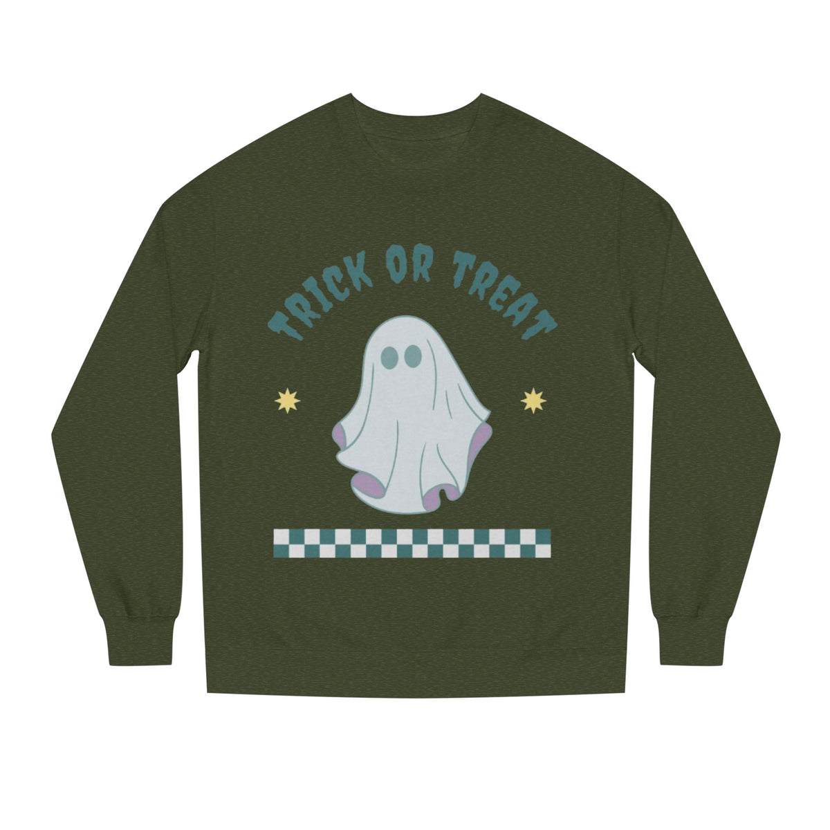 Halloween Ghost Sweatshirt — "Happy Halloween" Trick or Treat Crewneck